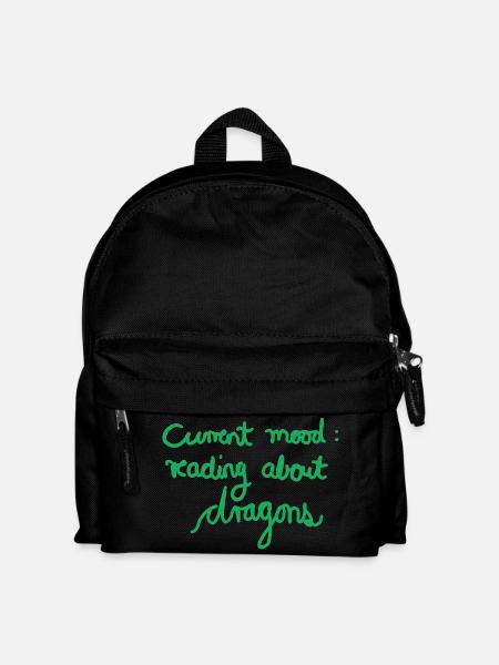Current Mood: Reading About Dragons - Kinder Rucksack - Schwarz