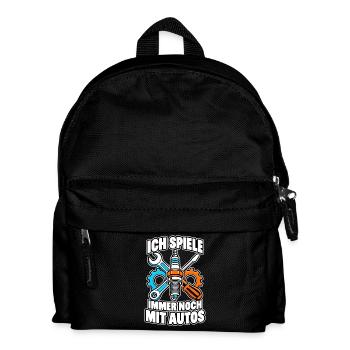 Ich spiele immer noch mit Autos – Schrauber - Kinder Rucksack - Schwarz - Vorne