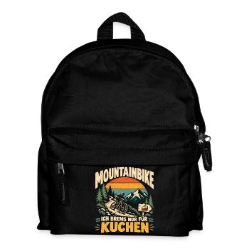 Mountainbike Kuchen Spruch - Kinder Rucksack - Schwarz - Vorne