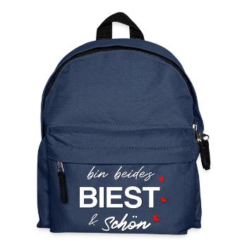 Biest schön und Biest - Kinder Rucksack - Navy - Vorne