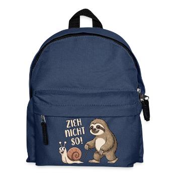 Zieh nicht so - Schnecke und Faultier - Kinder Rucksack - Navy - Vorne