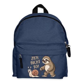 Zieh nicht so - Schnecke und Faultier - Kinder Rucksack - Navy - Vorne