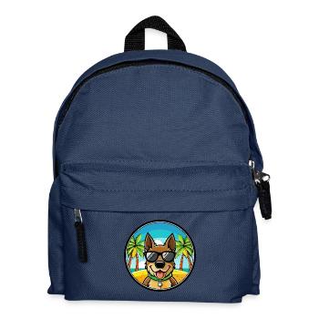 Deutsche Bracke Hunderasse Cartoon Sonnenbrille Strand - Kinder Rucksack - Navy - Vorne