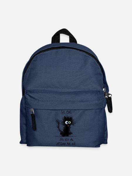 Katze Ich bin ok it`s fine - Kinder Rucksack - Navy