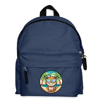 Pixie Bob Cat Breed Cartoon Sunglasses Beach - Kids' Backpack - navy - Front