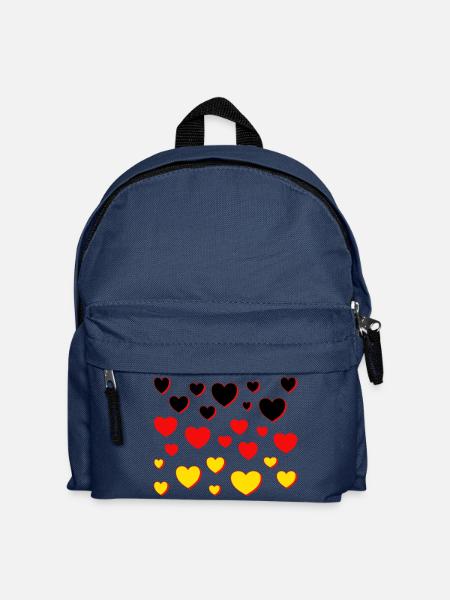 deutschland Fahne Herzen - Kinder Rucksack - Navy