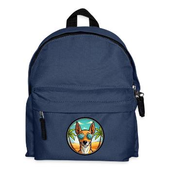 Podenco Ibizenco Hunderasse Cartoon Sonnenbrille Strand - Kinder Rucksack - Navy - Vorne