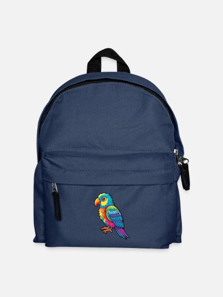 Vogel buntes Aquarell Cartoon Kawaii Tier - Kinder Rucksack - Navy