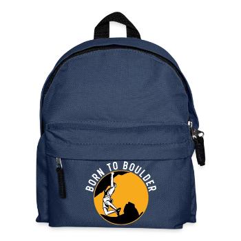 Zum Bouldern geboren Felskletterer Boulderer Bould - Kinder Rucksack - Navy - Vorne
