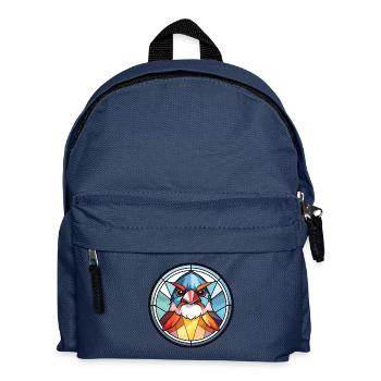 Spatz Bunte Aquarell-Tierillustration - Kinder Rucksack - Navy - Vorne