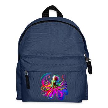 Psychedelic Neon Octopus - Kids' Backpack - navy - Front