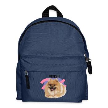 Spitz Hund Comic lustig - Kinder Rucksack - Navy - Vorne