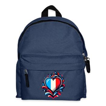 Heart French Flag - Kids' Backpack - navy - Front