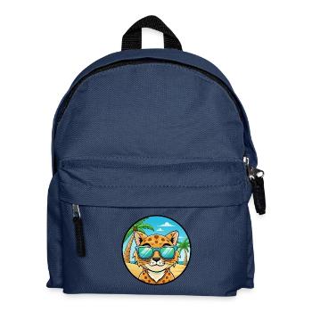 Australian Spotted Mist Cat Breed Cartoon Beach - Kids' Backpack - navy - Front