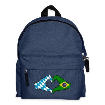 Bavaria Brazil Flag Hands Heart Shape - Kids' Backpack - navy - Front