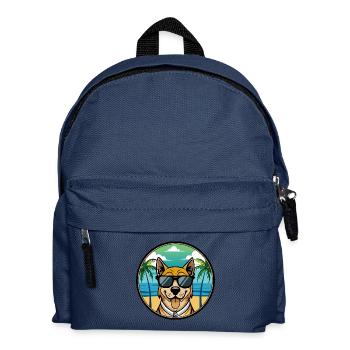 Cao De Castro Laboreiro Hunderasse Cartoon Strand - Kinder Rucksack - Navy - Vorne