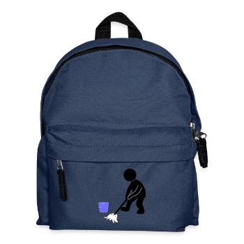 Putzen Putzmann Wischen - Kinder Rucksack - Navy - Vorne