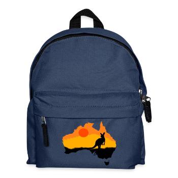 Kangoroo Australien Tiere Tier Wildnis - Kinder Rucksack - Navy - Vorne