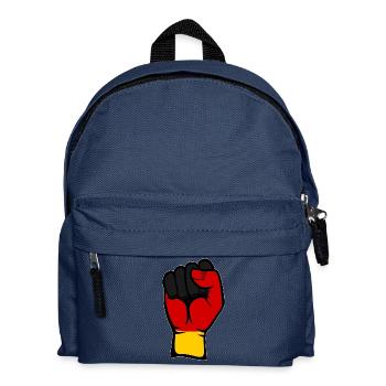 Deutschland Flagge Faust - Kinder Rucksack - Navy - Vorne