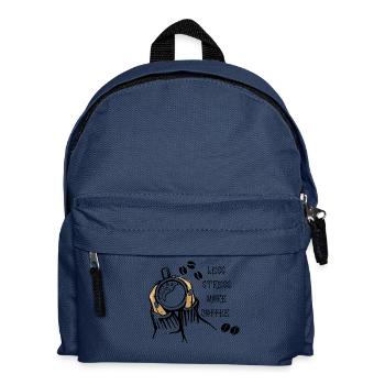 Less Stress More Coffee - Kids' Backpack - navy - Front