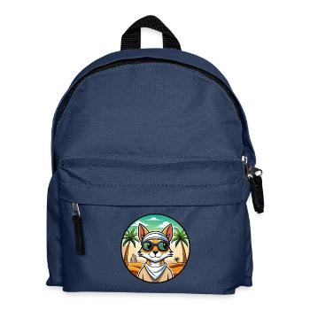 Arabische Mau-Katzenrasse Cartoon-Sonnenbrille Strand - Kinder Rucksack - Navy - Vorne