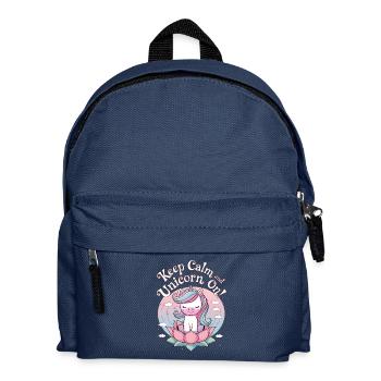 Keep Calm And Unicorn On! - Kids' Backpack - navy - Front