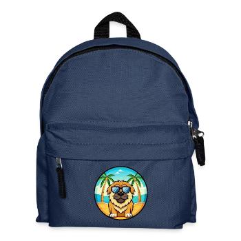 Tibetische Dogge Hunderasse Cartoon Sonnenbrille Strand - Kinder Rucksack - Navy - Vorne