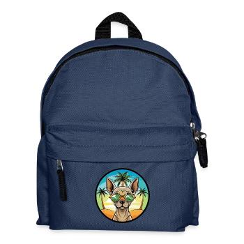 Inka Unbehaarte Hunderasse Cartoon Sonnenbrille Strand - Kinder Rucksack - Navy - Vorne