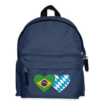 Brazil Bavaria Flag Heart - Kids' Backpack - navy - Front