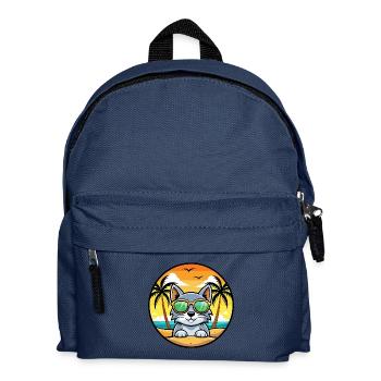Australian Mist Cat Breed Cartoon Sunglasses Beach - Kids' Backpack - navy - Front