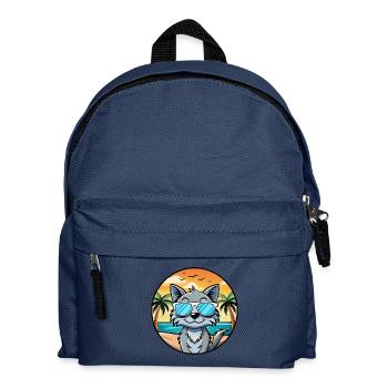 Australian Mist Cat Breed Cartoon Sunglasses Beach - Kids' Backpack - navy - Front