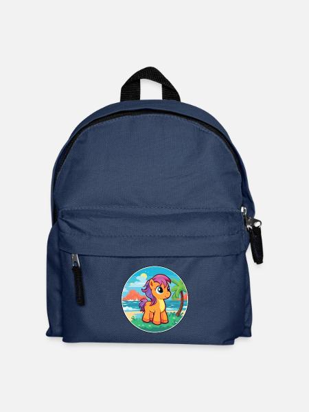 ponny aquarell cartoon kawaii clipart tier - Kinder Rucksack - Navy