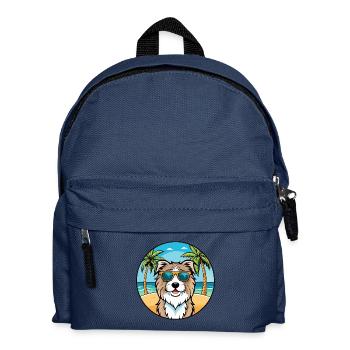 Chien de berger catalan race dessin animé lunettes de soleil plage - Sac à dos Enfant - bleu marine - Devant
