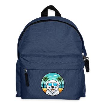 Kuvasz Ungarische Hunderasse Cartoon Sonnenbrille Strand - Kinder Rucksack - Navy - Vorne