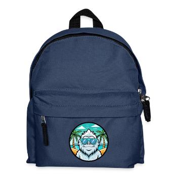 Yeti Lustige Cartoon Sommer Strand Sonnenbrille Aufkleber - Kinder Rucksack - Navy - Vorne