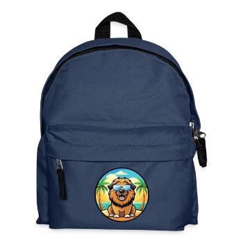 Leonberger Hunderasse Cartoon Sonnenbrille Strand - Kinder Rucksack - Navy - Vorne