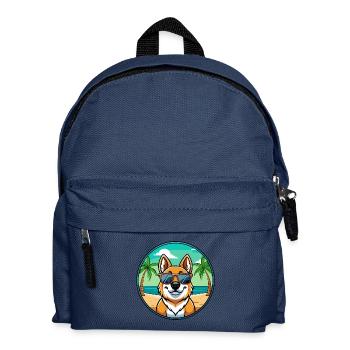 Romanian Mioritic Dog Breed Cartoon Sunglass Beach - Kids' Backpack - navy - Front