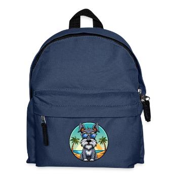 Standard Schnauzer Hunderasse Cartoon Sonnenbrille - Kinder Rucksack - Navy - Vorne