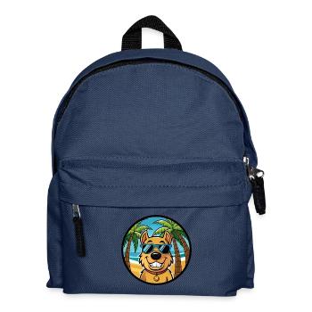 Billy Hunderasse Cartoon Sonnenbrille Strand - Kinder Rucksack - Navy - Vorne