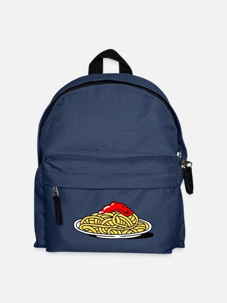 Spaghetti mit Tomaten - Kinder Rucksack - Navy