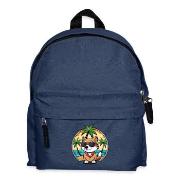 Kai Ken Hunderasse Cartoon Sonnenbrille Strand - Kinder Rucksack - Navy - Vorne