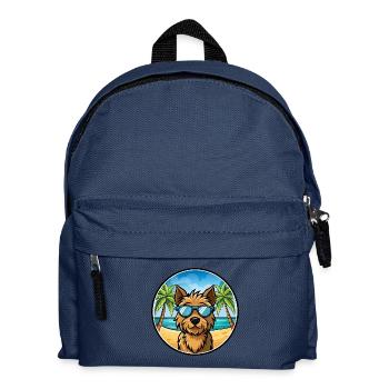 Welsh Terrier Hunderasse Cartoon Sonnenbrille Strand - Kinder Rucksack - Navy - Vorne