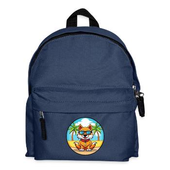 Chinese Imperial Dog Breed Cartoon Sunglass Beach - Kids' Backpack - navy - Front