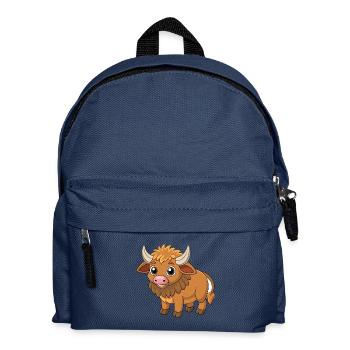Buffle Mignon Mascotte Personnage De Dessin Animé Kawaii - Sac à dos Enfant - bleu marine - Devant