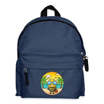 Biene Lustige Cartoon Sommer Strand Sonnenbrille - Kinder Rucksack - Navy - Vorne