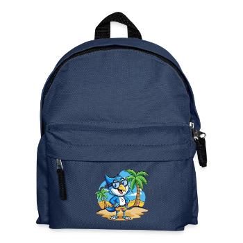 Blue Jay Lustige Cartoon Sommer Strand Sonnenbrille - Kinder Rucksack - Navy - Vorne
