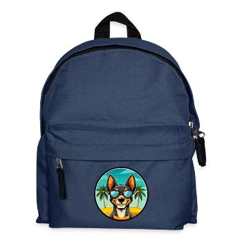 Spielzeug Manchester Terrier Hunderasse Cartoon Strand - Kinder Rucksack - Navy - Vorne