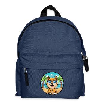 Romanian Mioritic Dog Breed Cartoon Sunglass Beach - Kids' Backpack - navy - Front