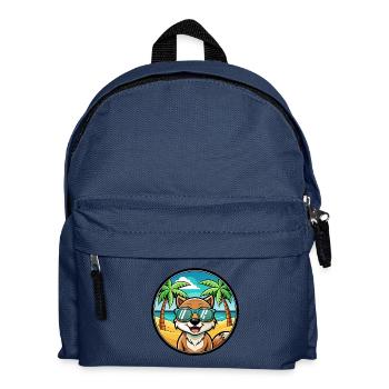 Taigan Hund Rasse Cartoon Sonnenbrille Strand - Kinder Rucksack - Navy - Vorne