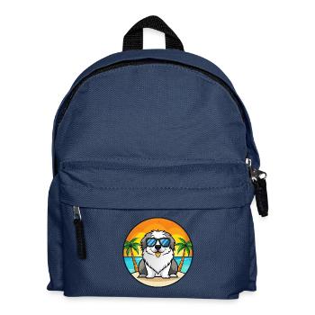 Pyrenäen-Mastiff-Hunderasse Cartoon-Sonnenbrille Strand - Kinder Rucksack - Navy - Vorne